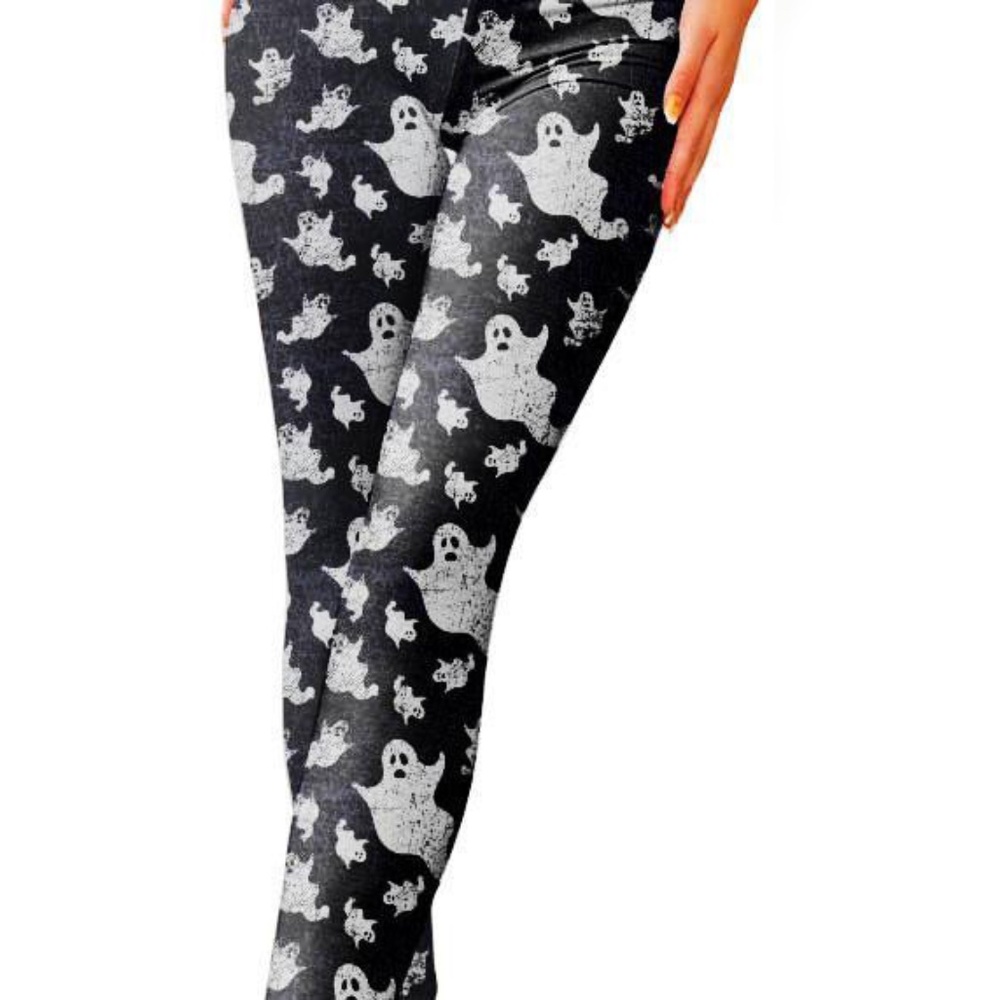 Charlies Project TC Tall & Curvy Blue Ghost Halloween Leggings NWT in Package